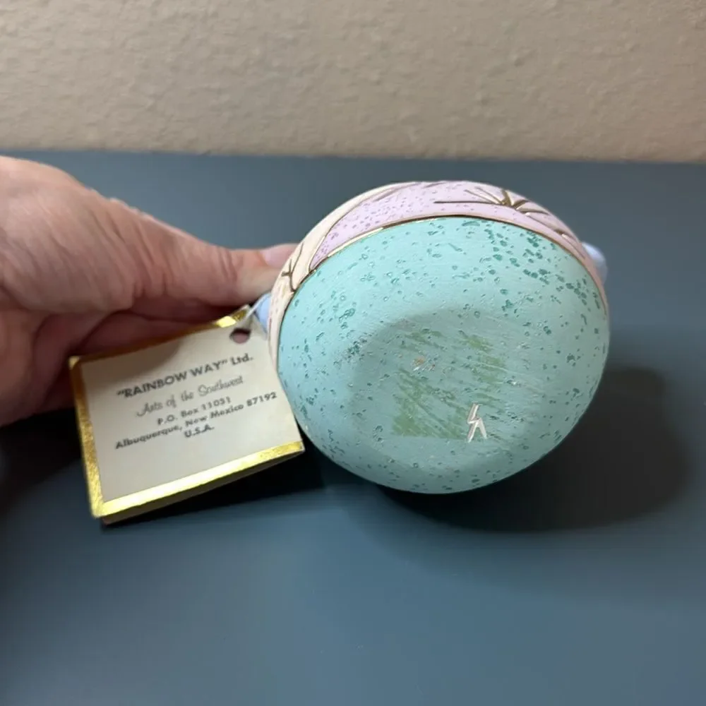 RAINBOW WAY LTD. Vintage Hand Painted 24K Gold Accent Southwestern Pottery *NEW*